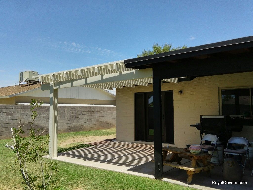 Alumawood Patio Cover Extensions installed by Royal Covers of Arizona in Phoenix, AZ.