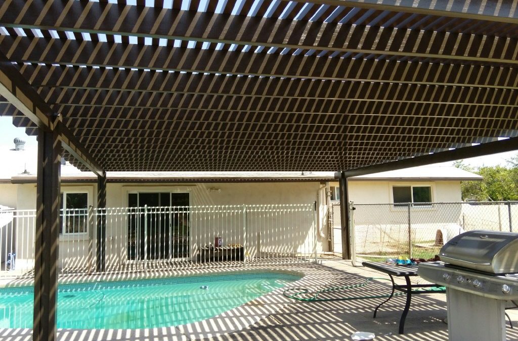 Alumawood pergola structure in Chandler, AZ 85224.