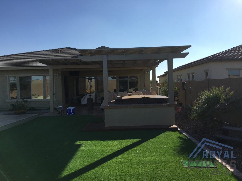 Alumawood Pergola Built Over Spa - Royal Covers of Arizona