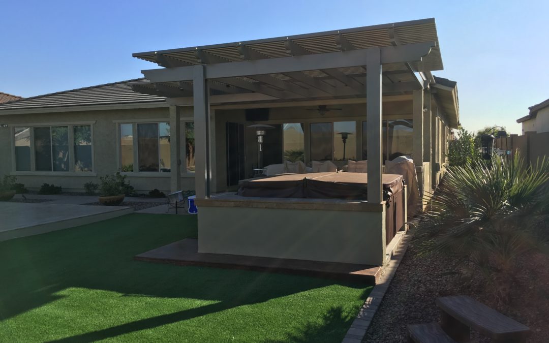 Alumawood Pergola Over Spa in Litchfield Park, AZ