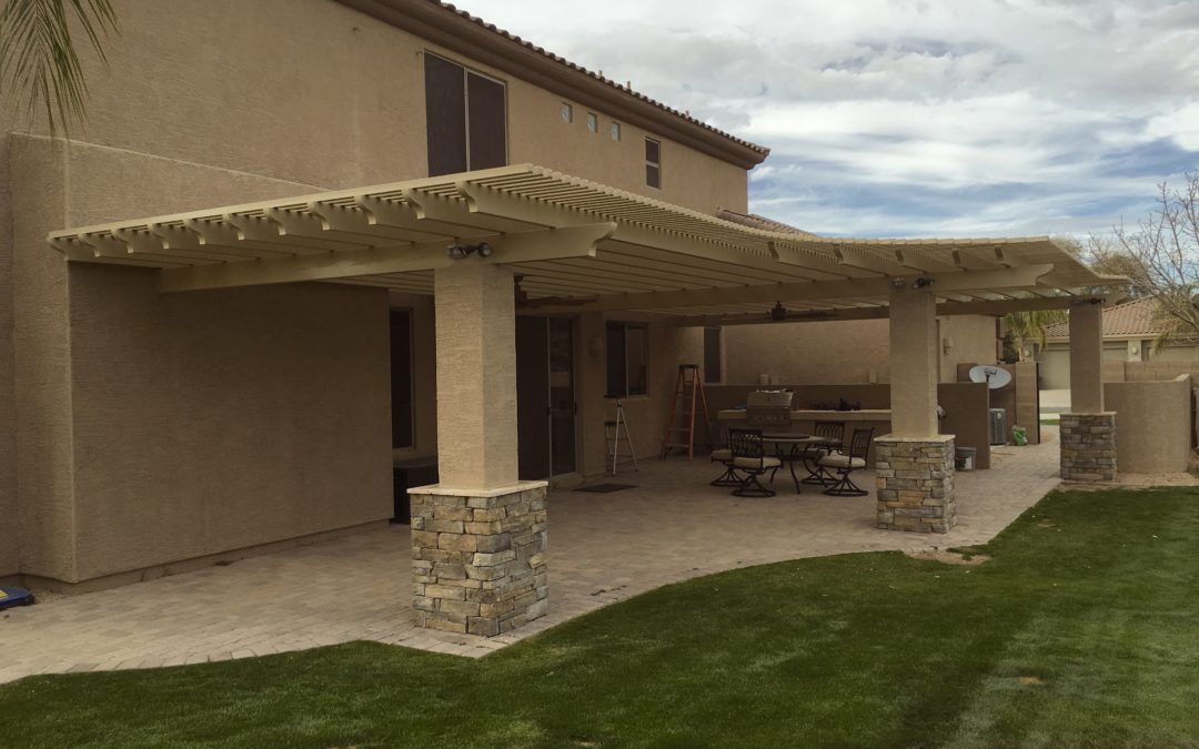 Custom Alumawood Patio Cover With Outdoor Fans in Gilbert, AZ 85295