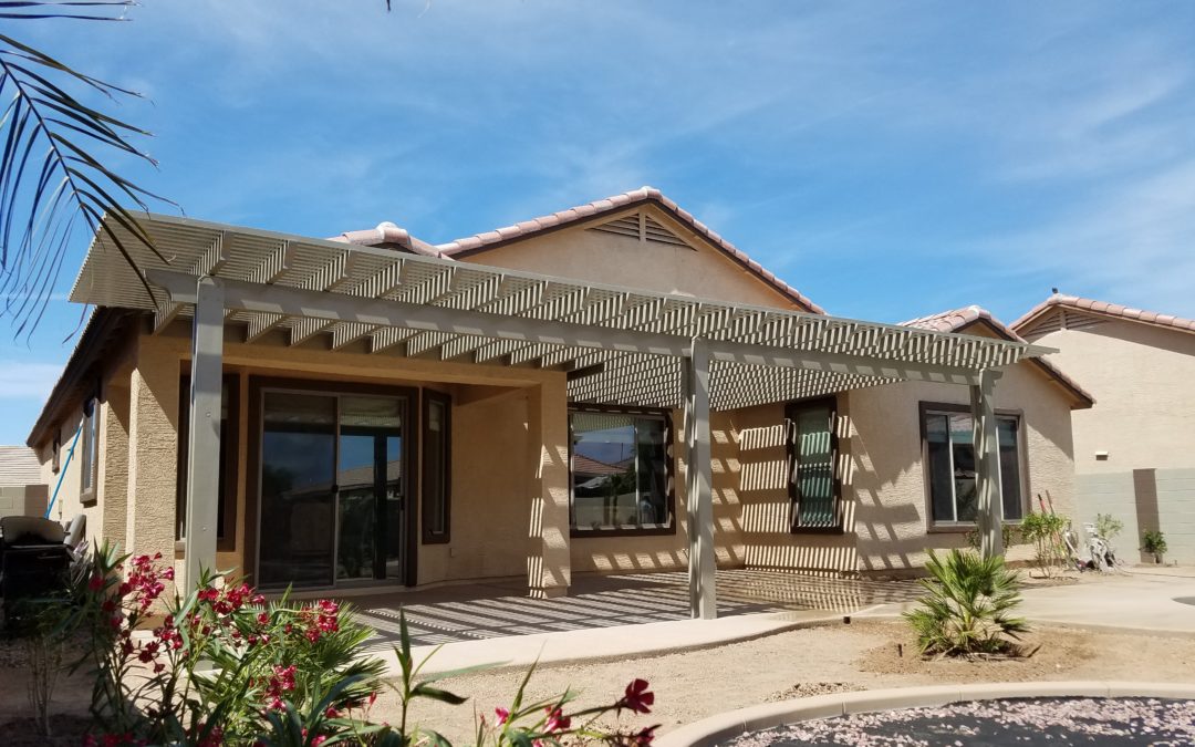 18′ x 32′ Alumawood Pergola Attached to Home