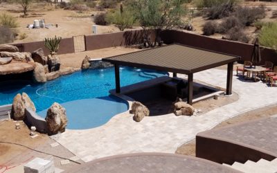 Alumawood Pergola Over Sunken Outdoor Kitchen