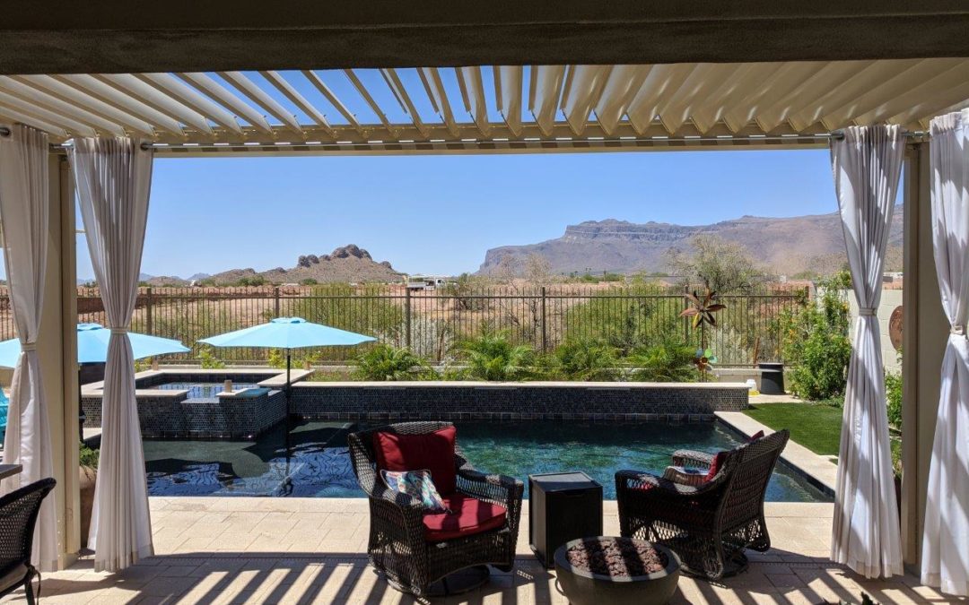 Equinox Louvered Roof patio cover extension in Gold Canyon, AZ