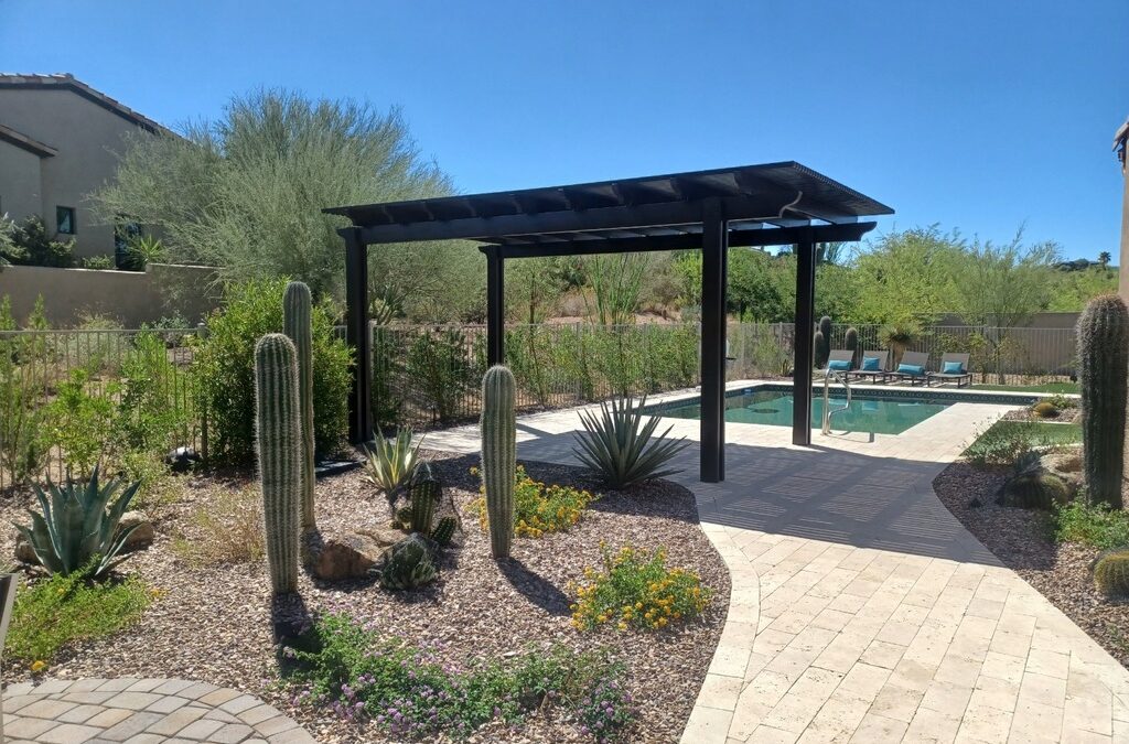 Alumawood Lattice Shade Over Pool Patio Area