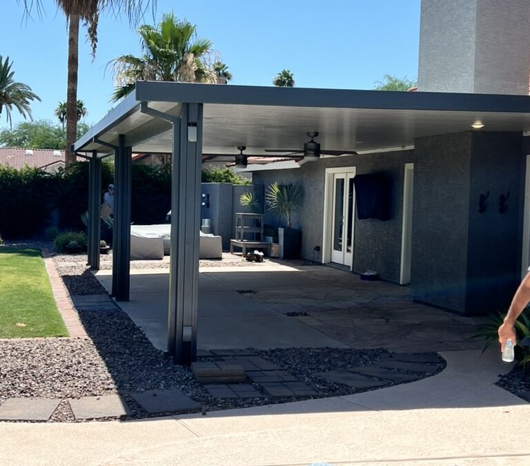 Large Alumawood Patio Cover with Fans and Lights