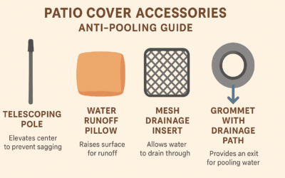 How can you prevent pooling water on patio furniture covers in Phoenix?