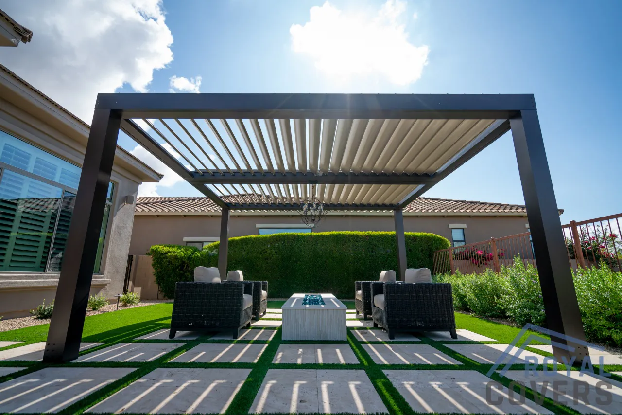 equinox Equinox louvered roof pergola with adjustable aluminum louvers