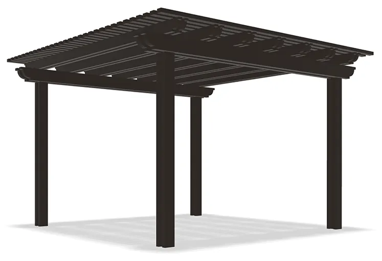 Lattice style aluminum pergola roof