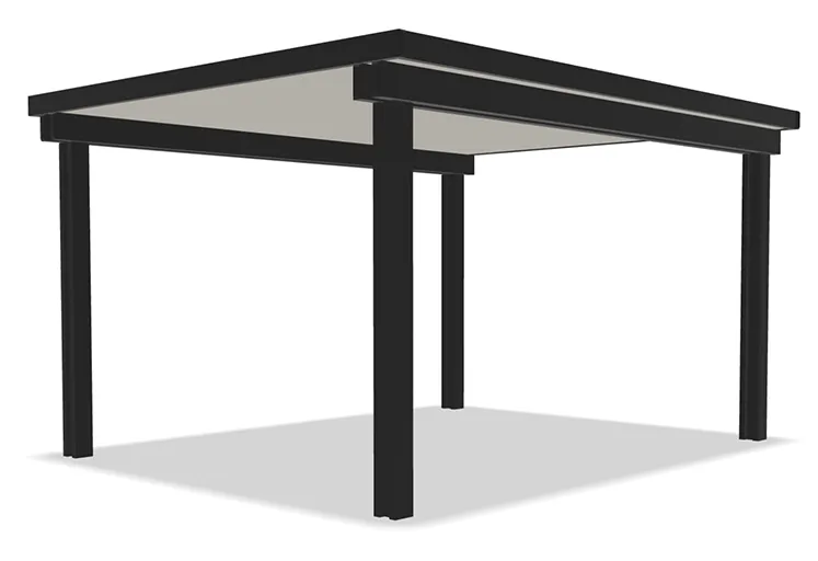 Solid insulated roof pergola with foam-core panels