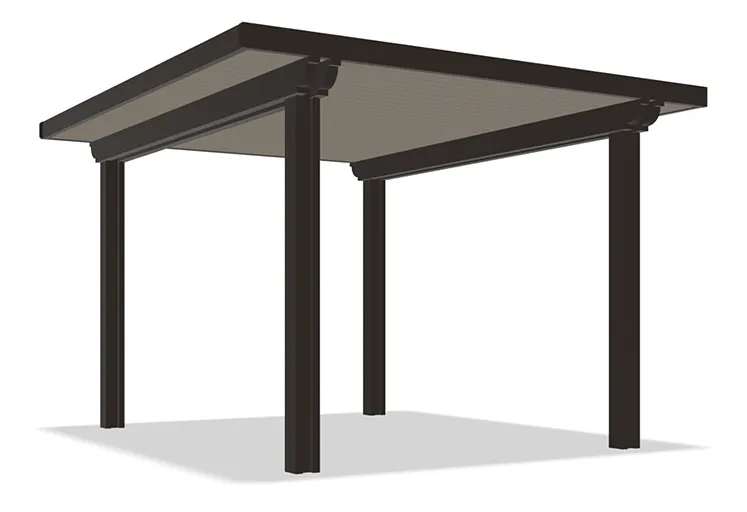 Solid style aluminum patio cover roof